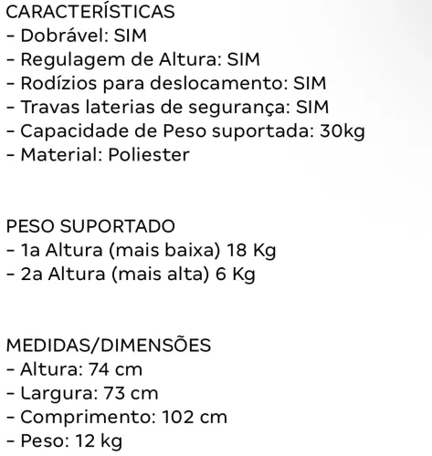  BERÇO DESMONTÁVEL BABY STILE