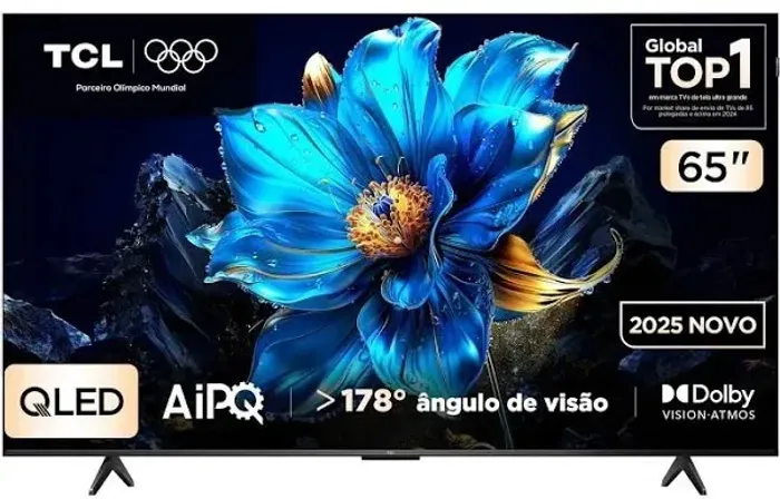 Smart TV TCL 65" QLED 4K Google TV Dolby Vision Atmos - 65P7K