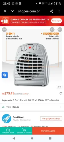 AQUECEDOR A AR MONDIAL 3 EM 1