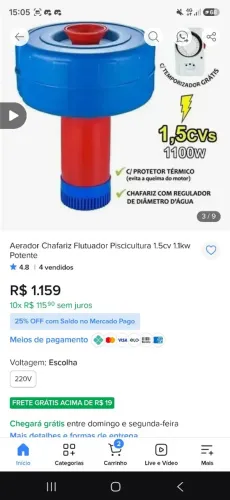 aerador novo nunca usado