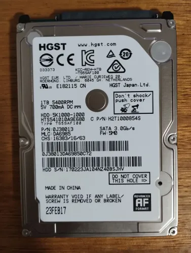 HD 1tb tamanho 2.5