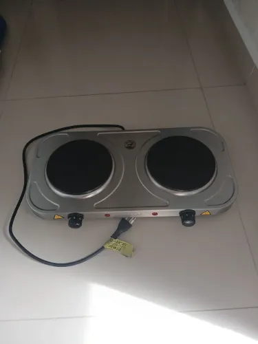 Fogão cooktop elétrico portátil 2 bocas