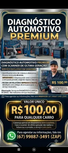 DIAGNÓSTICO AUTOMOTIVO PREMIUM COM SCANNER DE ÚLTIMA GERAÇÃO