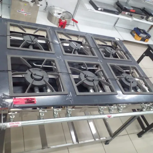 FOGÃO INDUSTRIAL DE 6 BOCAS EM INOX, DE BAIXA PRESSAO, NOVO, PROMOÇÃO!!!!
