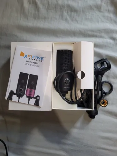 Microfone fifine k668 + pop filter e aranha