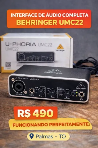 Interface de Áudio Behringer UMC22 - Completa - R$ 490 - Palmas