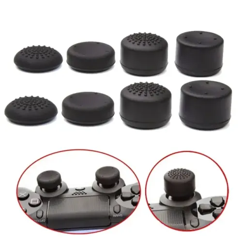  1 Par Control Freak Borrachinhas Silicone Capa Joystick Pretos Macios Sony Play Ps5 Xbox 