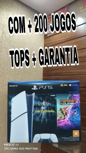 PS5 slim + garantia + 200 jogos tops 