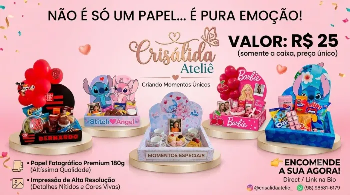 Caixas Cenário Personalizadas - Transforme seu presente em memória!