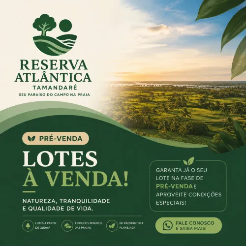 Chalés AFrame e lotes 940m2 em Tamandaré