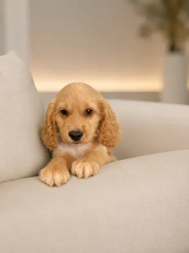 Bebês cocker spaniel alto padrão com duas vacinas