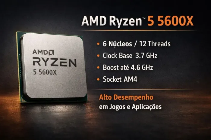 Vendo Processador Ryzen 5 5600X - Usado (Estado de Novo)