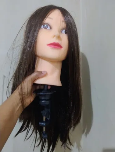 Cabeça treino profissional cabelo humano