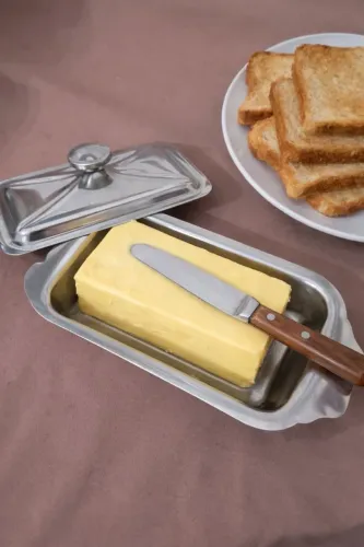Manteigueiro de inox retro 