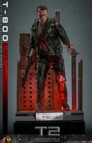 Hot toys T800 Battle Damaged 2.0 exterminador do futuro 2 judgment day 1/6 Arnold Scharz