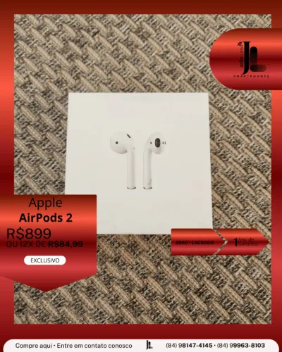 APPLE AIRPODS 2, LACRADO, EXCLUSIVO!