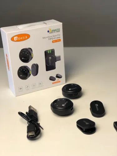 Microfone de lapela Tipo C 