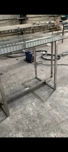 Mesa de Metalon aço inox com vidro 8 mm