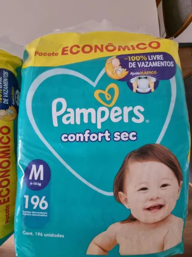 Fralda Pampers Confort Sec, tamanho M - 196 unidades