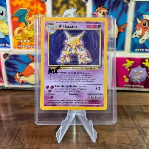 Alakazam (1/102) Base Set - Carta Pokémon rara holográfica antiga