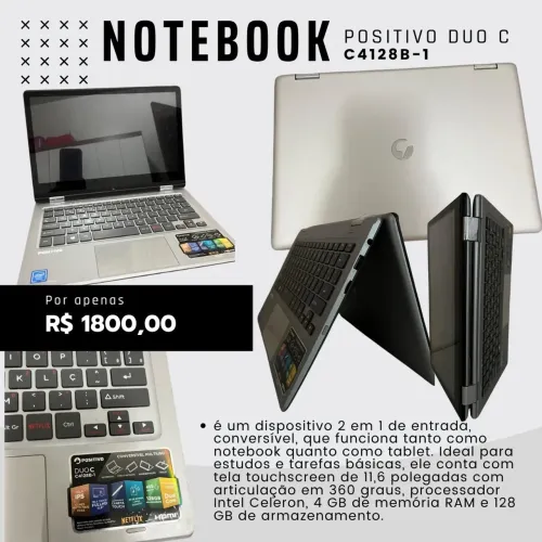 Vende-se Notebook Positivo Duo C4128B-1 2 em 1