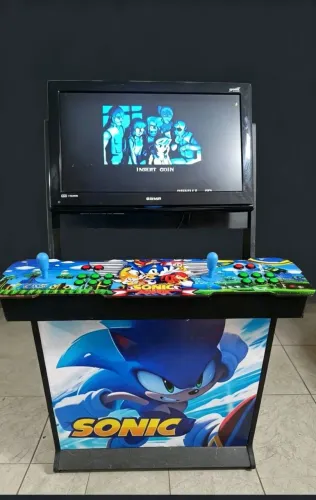 Máquina Arcade Fliperama Tema Sonic - 2 Jogadores