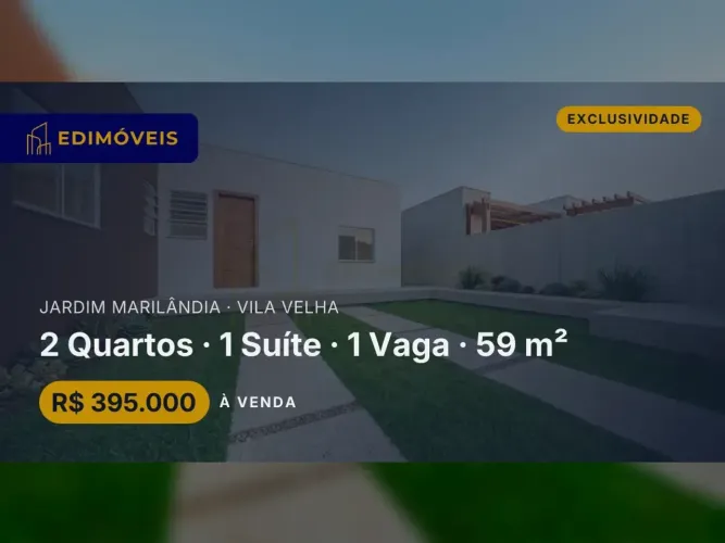 Jardim Marilândia: Casa 2 quartos com churrasqueira e área externa para lazer