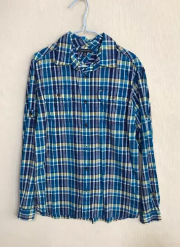 Camisa Social Xadrez Azul Tommy - Usada