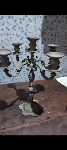 Candelabro 5 braços modelo inglês em bronze maciço