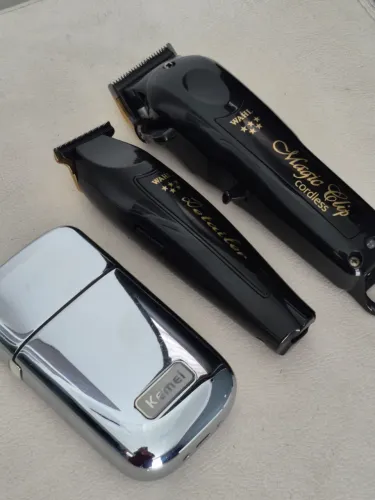 Kit máquinas Wahl Magic Clips, Wahl Detailer e Shaver Kemei.