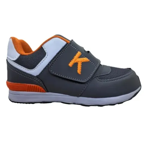 Tênis Infantil Masculino KidStar Grafite Escolar sem Cadarço K1GL