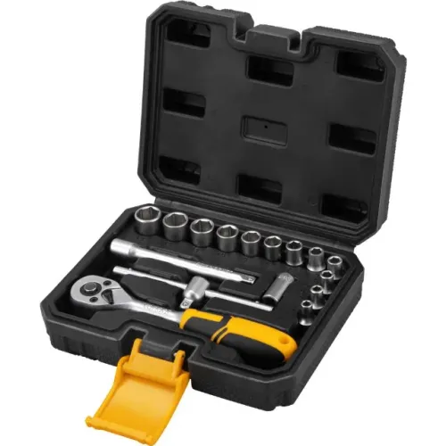 Jogo de soquetes sextavados com encaixe de 1/4", 4 mm a 13 mm, com catraca, 16 peças, VOND