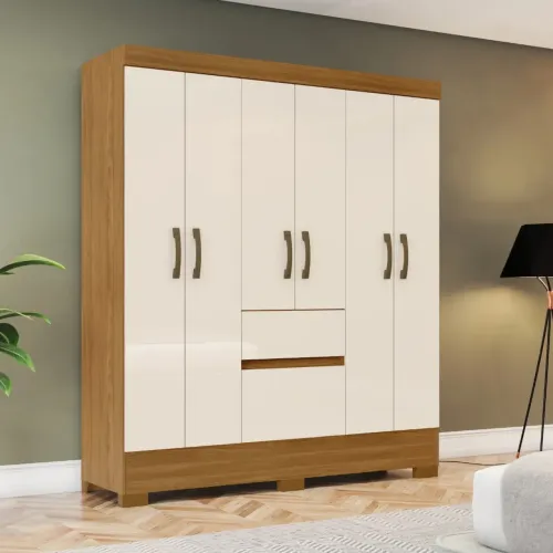 Guarda Roupa com 6 portas e 2 gavetas