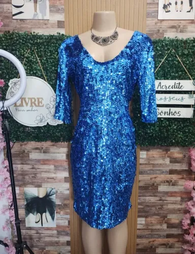 Vestido de festa paetê 