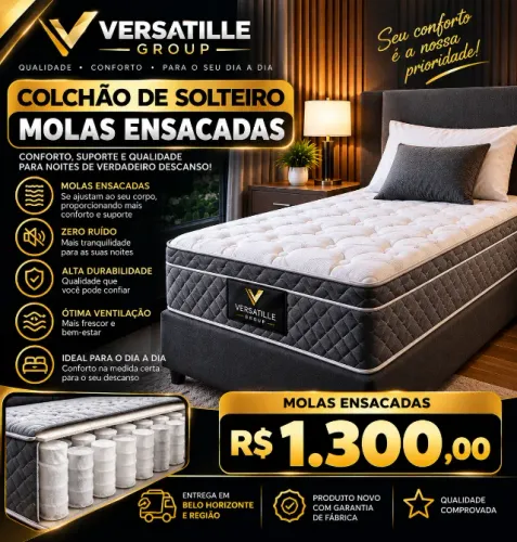 Colchão de Solteiro com Molas Ensacadas ? Novo com Garantia