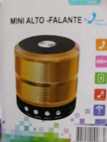 Mini alto falante Leon GTS na cor preta. Portátil, sem fio, Bluetooth, entrada USB, botoes