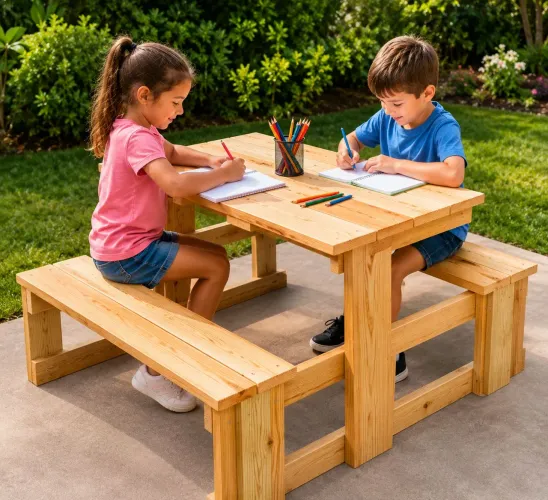 Mesa para criança, picnic o interior.