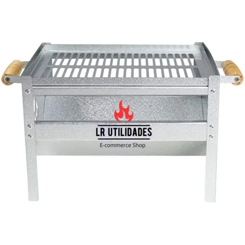 Churrasqueira Galvanizada Pequena Com Grelha Compacta 