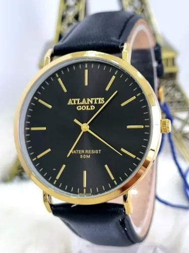 Relógio Masculino Atlantis estilo Social a prova d'água. Entrego