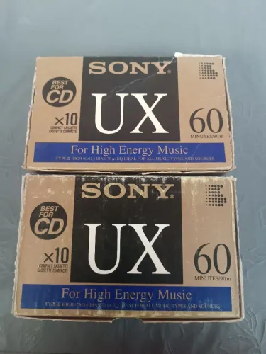 Fita cassete sony ux 60 min 2 cx 20 fitas virgens