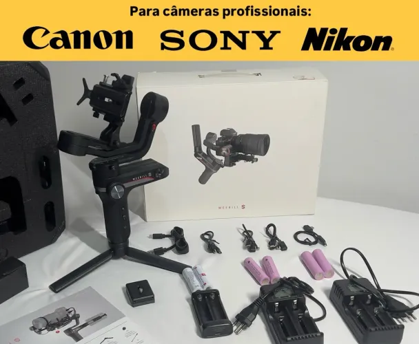 Estabilizador Gimbal Zhiyun Weebill-S + Carregadores + Bateria Para Câmeras profissional