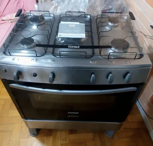 Fogão Consul Inox Facilite 5 Bocas Automático