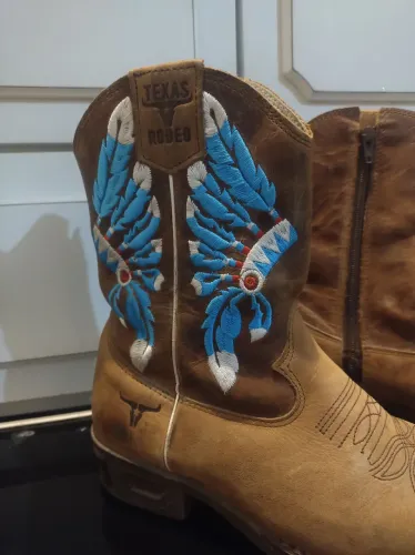 Bota infantil Country Texas Rodeo Tam 32 - Couro com Bordado