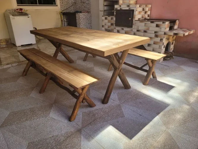 Mesa 2.0x80 com 2 bancos