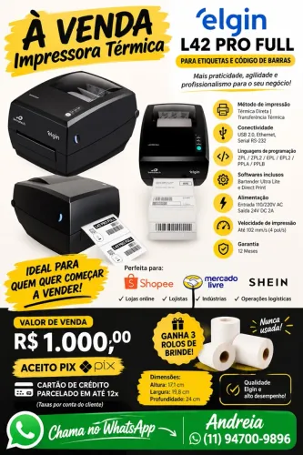 Impressora Elgin L42 PRO FUll