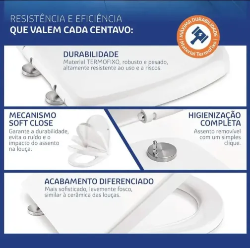 Assento Sanitário Soft Close Branco MarcaTigre