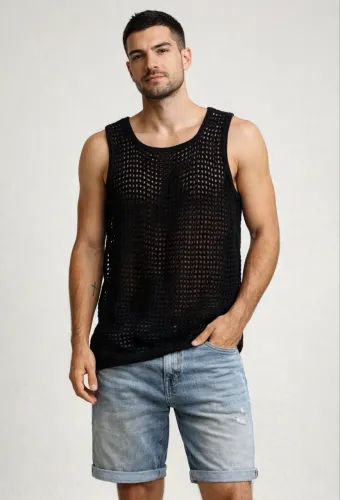 Regata crochê masculina
