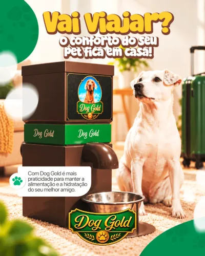 Alimentador e Bebedouro Integrado Automático Pet Dog Gold - Porte Pequeno e Médio - 227V