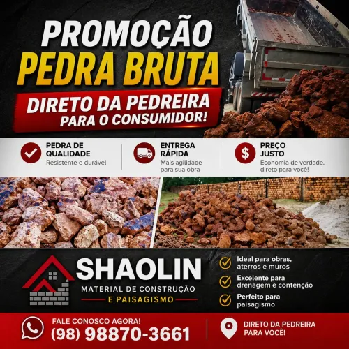 Pedra bruta promoção 