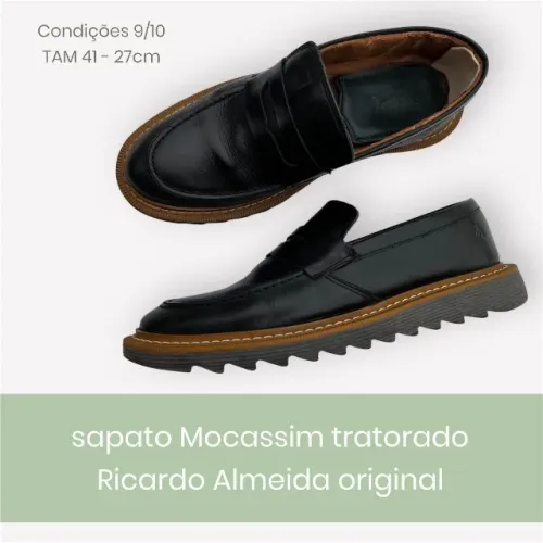 sapato Mocassim tratorado Ricardo Almeida original TAM 41 Usado 4x 